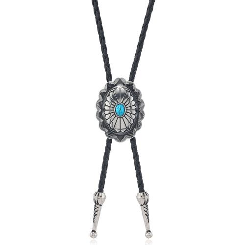 Collier turquoise de mode, cuir PU, avec turquoise & alliage de zinc, Placage, bijoux de mode & styles différents pour le choix & pour homme, Longueur Environ 15.7-27.5 pouce, Vendu par PC