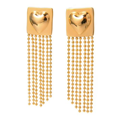 Stainless Steel Stud Earrings 304 Stainless Steel 18K gold plated fashion jewelry & for woman Sold By Pair