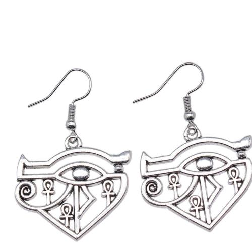 Sinc Alloy Earrings, dath airgid plated, do bhean & log, 30x28mm, Díolta De réir Péire