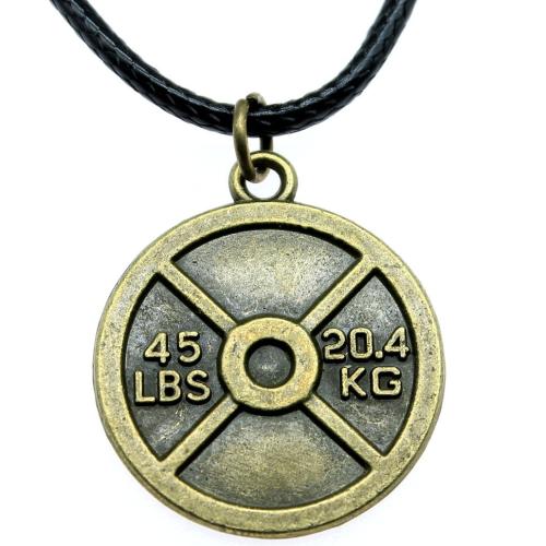 Zinc Alloy smykker halskæde, med 4cm extender kæde, Runde, antik bronze farve forgyldt, Unisex, 28x24mm, Længde 45 cm, Solgt af PC