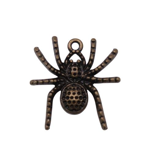 Sinc Alloy Pendants Ainmhithe, Spider, dath airgid antique plátáilte, DIY, 25x25mm, Díolta De réir PC