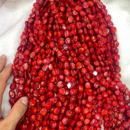 Abalorios de Coral, natural, Rojo, 8-10*10-11, agujero:aproximado 1.5mm, 22Strandsfilamento/KG, Vendido por KG