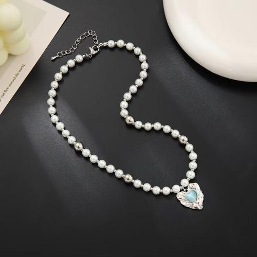 Zinklegering Sieraden Sets, Zinc Alloy, met Plastic Pearl, mode sieraden & voor vrouw, zilver, Verkocht door PC