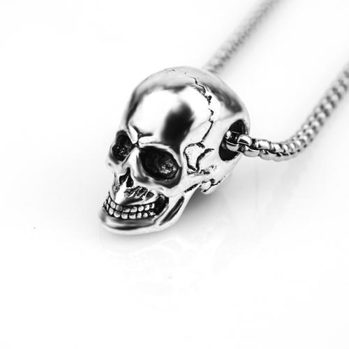 Zinc Alloy smykker halskæde, Skull, mode smykker & Unisex, Længde Ca. 60 cm, Solgt af PC