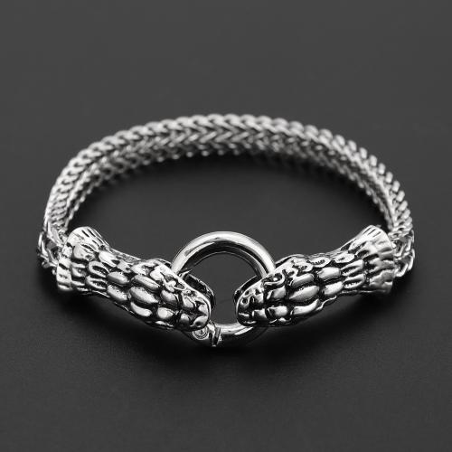 Sinc Alloy Bracelet, Nathair, jewelry faisin & unisex, Fad Thart 21.8 cm, Díolta De réir PC