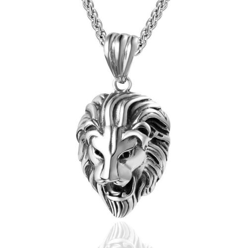 Sinc Alloy Jewelry muince, Lion, jewelry faisin & unisex, Fad Thart 60 cm, Díolta De réir PC