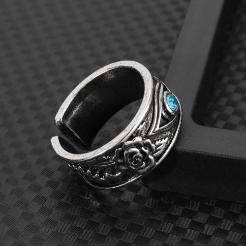 Sinc Alloy Finger Ring, jewelry faisin & unisex & micrea réiteach zirconia ciúbach, Méid:7, Díolta De réir PC