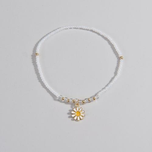 Sinc Alloy Anklet, le Seedbead, Daisy, jewelry faisin & do bhean & cruan, Díolta De réir PC