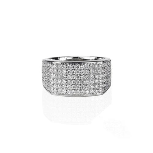 Kubisk Circonia Micro bane messing Ring, Unisex & forskellig størrelse for valg & Micro Pave cubic zirconia, Solgt af PC