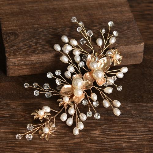 Alligator Hair Clip Zinc Alloy with Crystal & Plastic Pearl fashion jewelry & for woman Sold By PC