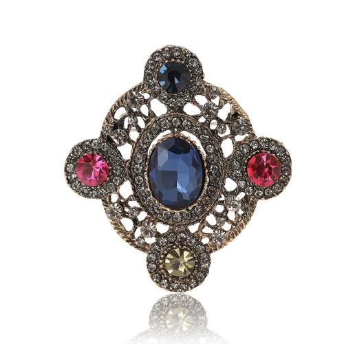 Zinc Alloy Brooches gold color plated for woman & with rhinestone nickel lead & cadmium free Sold By PC