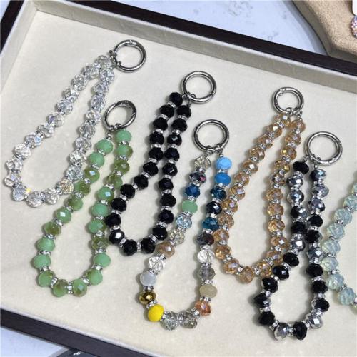 Mobile Phone Lanyard Lampwork multifunctional & for woman & with rhinestone Sold By PC