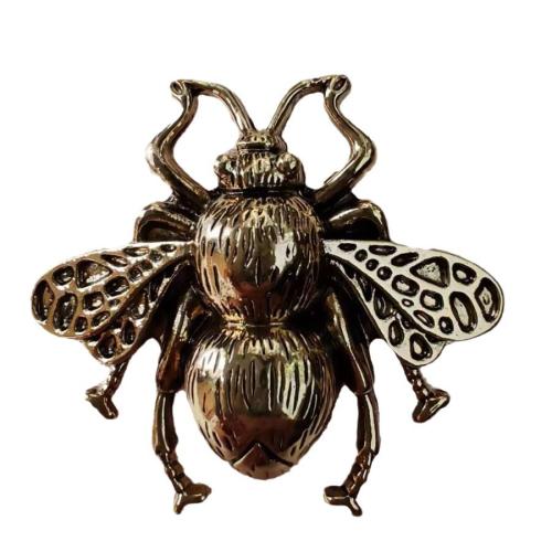 Zinc Alloy Brocher, Bee, forgyldt, for kvinde, khaki, Solgt af PC