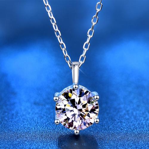 925 Sterling Silver Necklace with Moissanite with 2inch extender chain Geometrical Pattern platinum plated cross chain & for woman Length Approx 15.7 Inch Sold By PC