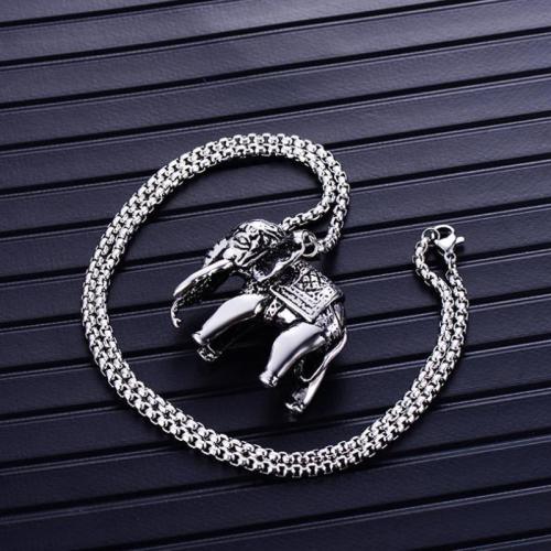 Sinc Alloy Jewelry muince, Eilifint, jewelry faisin & unisex, Fad Thart 60 cm, Díolta De réir PC