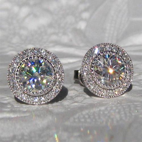 Kubik Zirkonium mikro bana Mässing Örhänge, mode smycken & micro bana cubic zirconia & för kvinna, 9mm, Säljs av Par