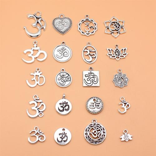 Zinc Alloy Pendants antique silver color plated DIY Sold By Set