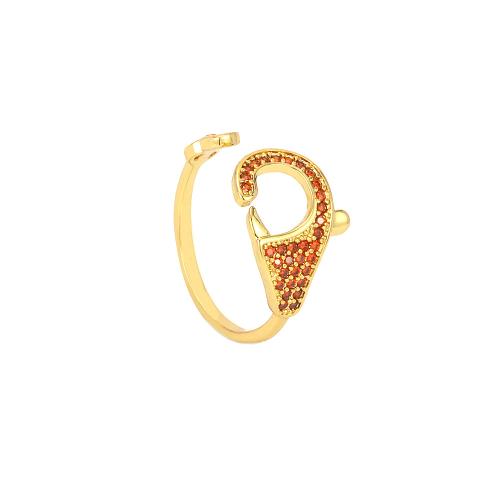 Kubieke Circonia Micro Pave Brass Ring, Messing, Buckle, gold plated, Verstelbare & mode sieraden & micro pave zirconia & voor vrouw, meer kleuren voor de keuze, nikkel, lood en cadmium vrij, Binnendiameter:Ca 17mm, Verkocht door PC