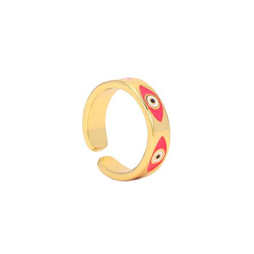 Brass Finger Ring gold color plated Adjustable & fashion jewelry & for woman & enamel nickel lead & cadmium free Inner Approx 17mm Sold By PC