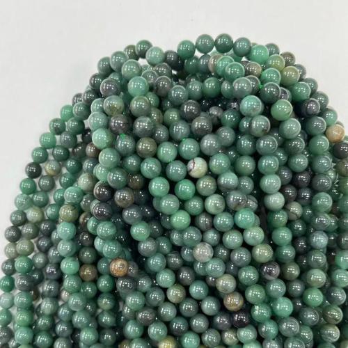 Jade Pärlor, Jade afrikansk, Rund, DIY, grön, 8mm, Ca 47PC/Strand, Säljs av Strand