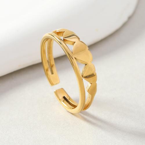 Vinger Ring in edelstaal, 304 roestvrij staal, Hart, plated, Verstelbare & voor vrouw & hol, meer kleuren voor de keuze, inner diameter:17~20mm, Verkocht door PC