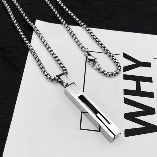 Stainless Steel Jewelry Necklace 304 Stainless Steel Rectangle polished for man Length 70 cm Sold By PC