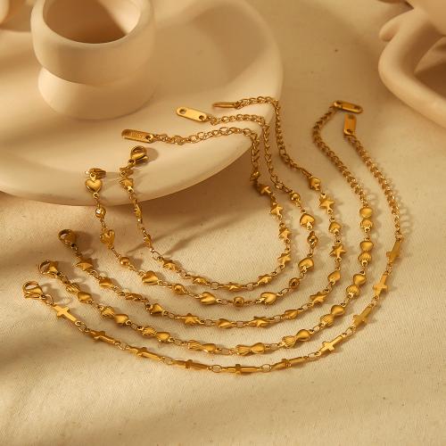 Stainless Steel Jewelry Bracelet 304 Stainless Steel gold color plated fashion jewelry golden Sold By PC