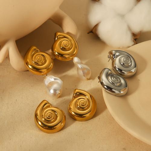 Titanium Steel  Earring with Plastic Pearl plated fashion jewelry Sold By Pair