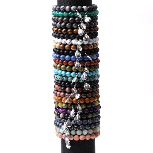 Gemstone Bracelets with Elastic Thread & Zinc Alloy handmade fashion jewelry & Unisex Length 18.5-19 cm Sold By PC