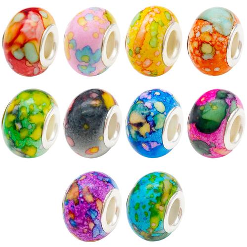 Resin Jewelry Beads with Zinc Alloy plated DIY 13mm Approx 5mm Sold By PC