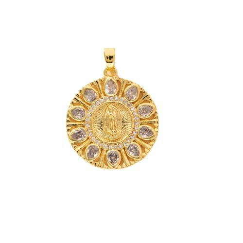 Cubic Zirconia Micro Pave Brass Pendant with Plastic Pearl plated DIY & micro pave cubic zirconia & enamel Sold By PC