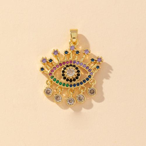 Cubic Zirconia Micro Pave Brass Pendant plated DIY & micro pave cubic zirconia & enamel Sold By PC