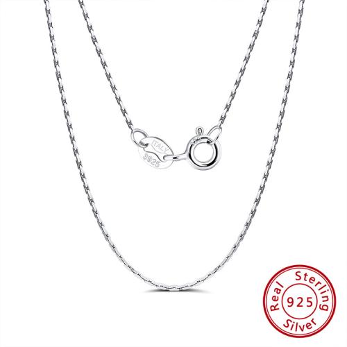 Sidabro Karoliai, 925 Sterling Silver, unisex & skirtingo dydžio pasirinkimo, platinos spalva, Pardavė PC