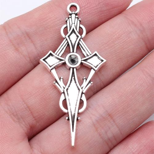 Sinc Alloy Pendants, dath airgid antique plátáilte, DIY, 48x22mm, Díolta De réir PC