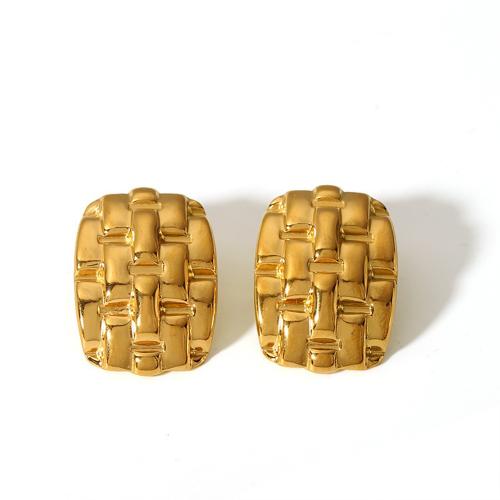 304 rostfritt stål Stud Earring, Geometriskt mönster, plated, mode smycken & för kvinna, fler färger för val, 20x29mm, Säljs av Par