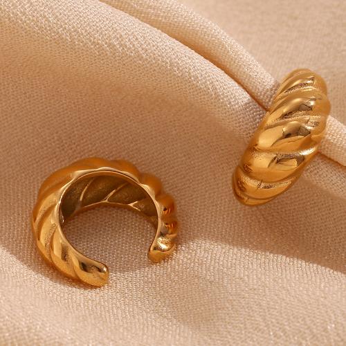 Trendy ear cuffs, 316L roestvrij staal, 18K verguld, mode sieraden & voor vrouw, gouden, 16.20x7mm, Verkocht door pair