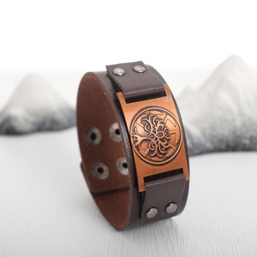 PU Leather Cord Bracelets Zinc Alloy with PU Leather fashion jewelry & for man Length Approx 21 cm Sold By PC