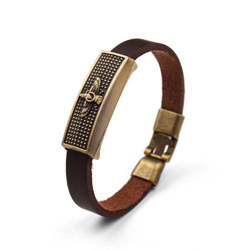 PU Leather Cord Bracelets Zinc Alloy with PU Leather fashion jewelry & Unisex Length Approx 21 cm Sold By PC