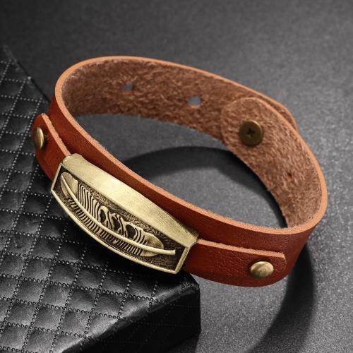 PU Leather Cord Bracelets Zinc Alloy with PU Leather fashion jewelry & for man Sold By PC