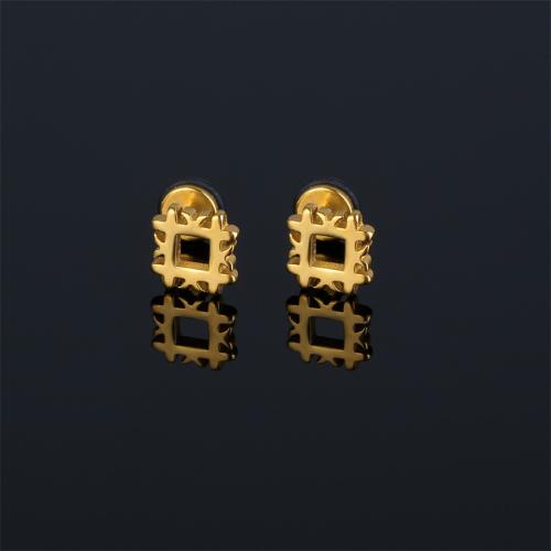 Roestvrij staal Stud Earrings, 316 Roestvrij staal, Geometrisch Patroon, plated, voor de mens, meer kleuren voor de keuze, 12x9mm, Verkocht door PC