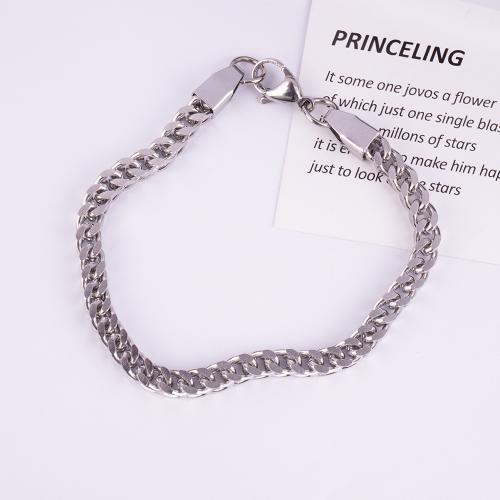 Titanium Steel Bracelet & Bangle polished for man Length 21 cm Sold By PC