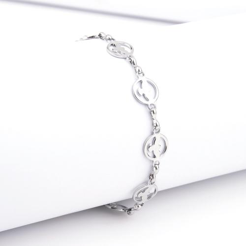 Bracelet d'acier titane, poli, pour femme & creux, Longueur 20 cm, Vendu par PC