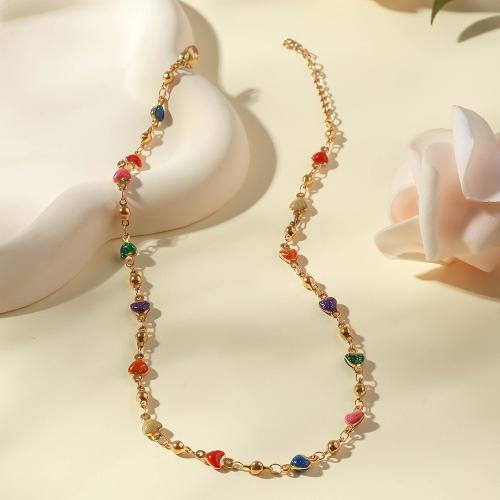 Jewelry Sets Titanium Steel with 5CM extender chain gold color plated & for woman & enamel Sold By PC