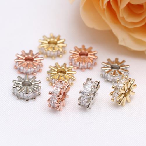 Cubic Zirconia grânulos de latão Micro Pave, cobre, banhado, DIY & tamanho diferente para a escolha & micro pavimento em zircônia cúbica, Mais cores pare escolha, 10PCs/Bag, vendido por Bag