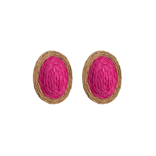 Zinc Alloy Stud Earring with Rafidah Grass for woman Sold By Pair