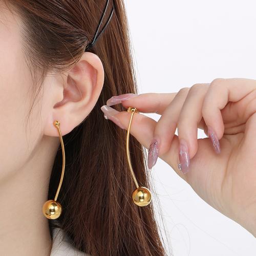 Boucle d'oreille goutte inox, Acier inoxydable 304, Rond, pour femme, Vendu par paire