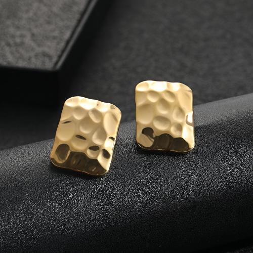 304 roestvrij staal Stud Earring, Geometrisch Patroon, gold plated, mode sieraden & voor vrouw, 32x32mm, Verkocht door pair