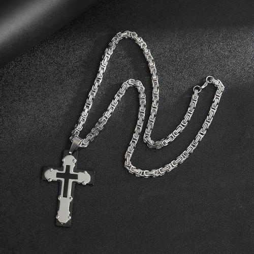 304 Cruach dhosmálta Muince, le Cruach Tíotáiniam, Cross, jewelry faisin & do fear, Fad Thart 23.6 Inse, Díolta De réir PC