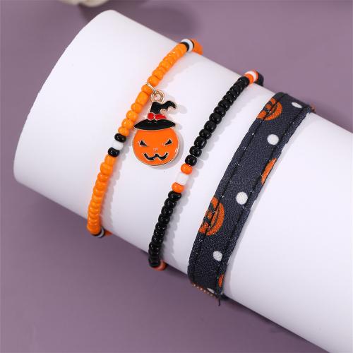 Halloween Bracelet Zinc Alloy infinity with Seedbead Halloween Design & fashion jewelry & for woman Sold By Set