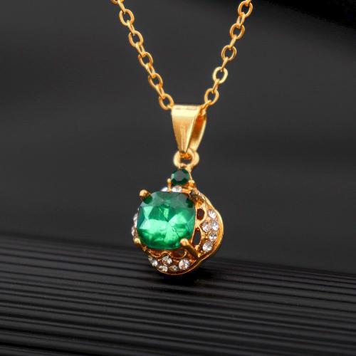 Collier de bijoux en alliage de zinc, avec tourmaline, bijoux de mode & pour femme & avec strass, Longueur Environ 45 cm, Vendu par PC